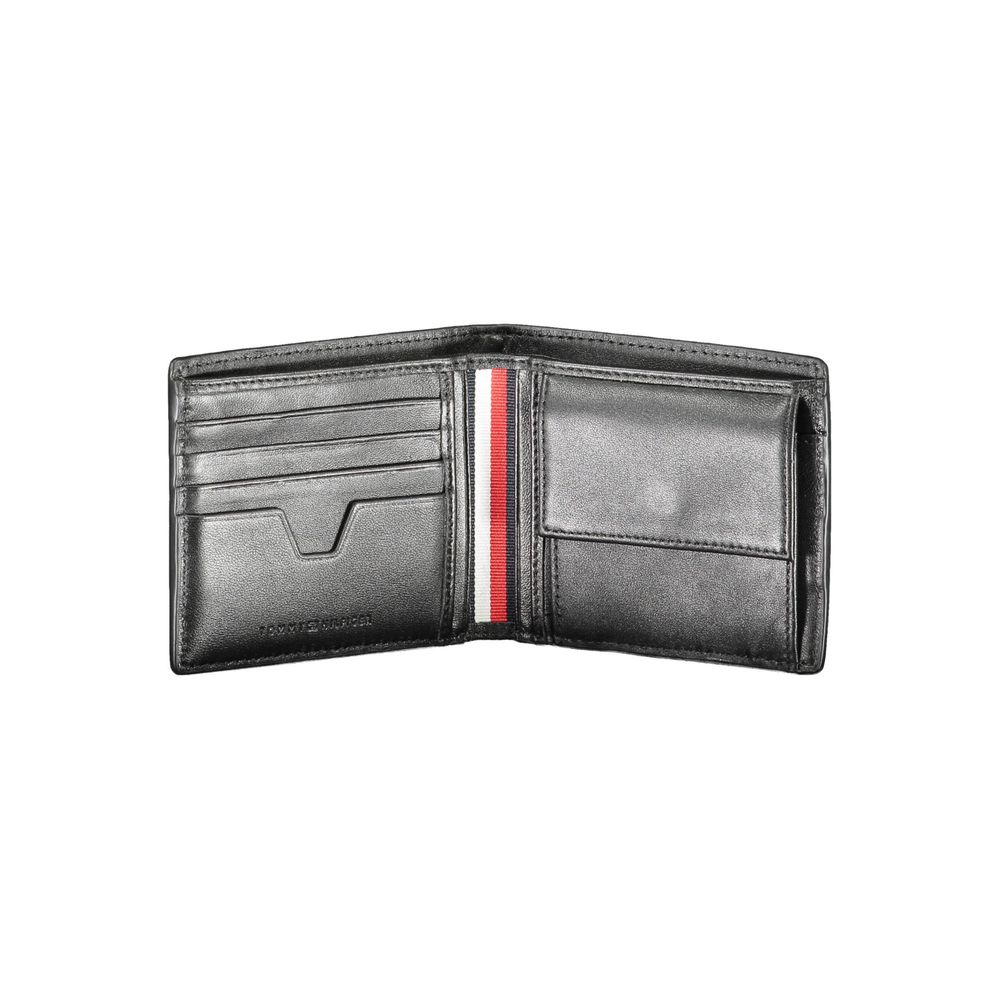 Tommy Hilfiger Schwarzes Leder Herren Portemonnaie