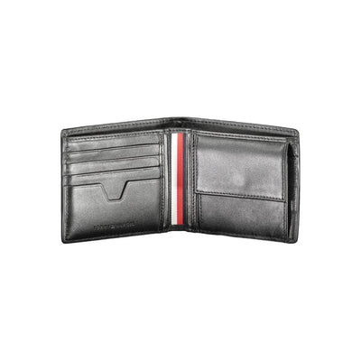Tommy Hilfiger Schwarzes Leder Herren Portemonnaie