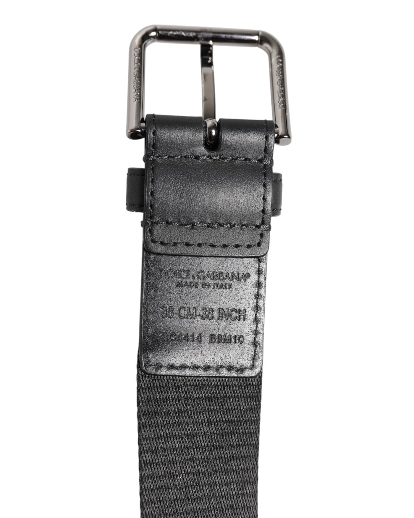 Dolce & Gabbana Grün Schwarz Polyester DG Logo Schnalle Gürtel