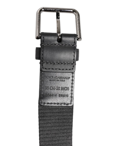 Dolce & Gabbana Grün Schwarz Polyester DG Logo Schnalle Gürtel