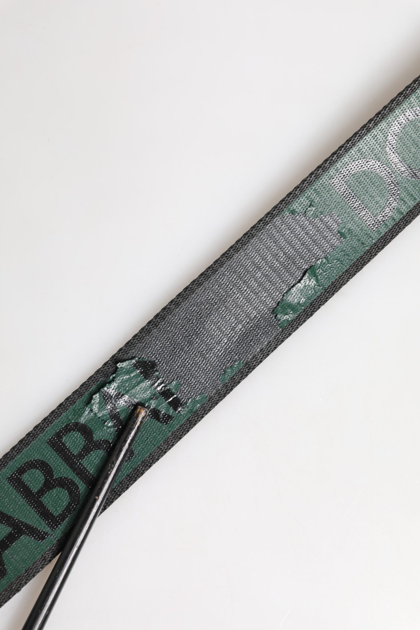 Dolce & Gabbana Grün Schwarz Polyester DG Logo Schnalle Gürtel