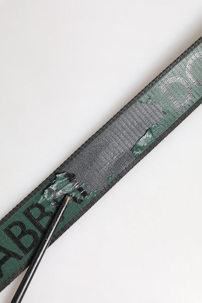Dolce & Gabbana Grün Schwarz Polyester DG Logo Schnalle Gürtel
