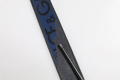 Dolce & Gabbana Schwarz Blau DG Logo Silber Metallschnalle Gürtel
