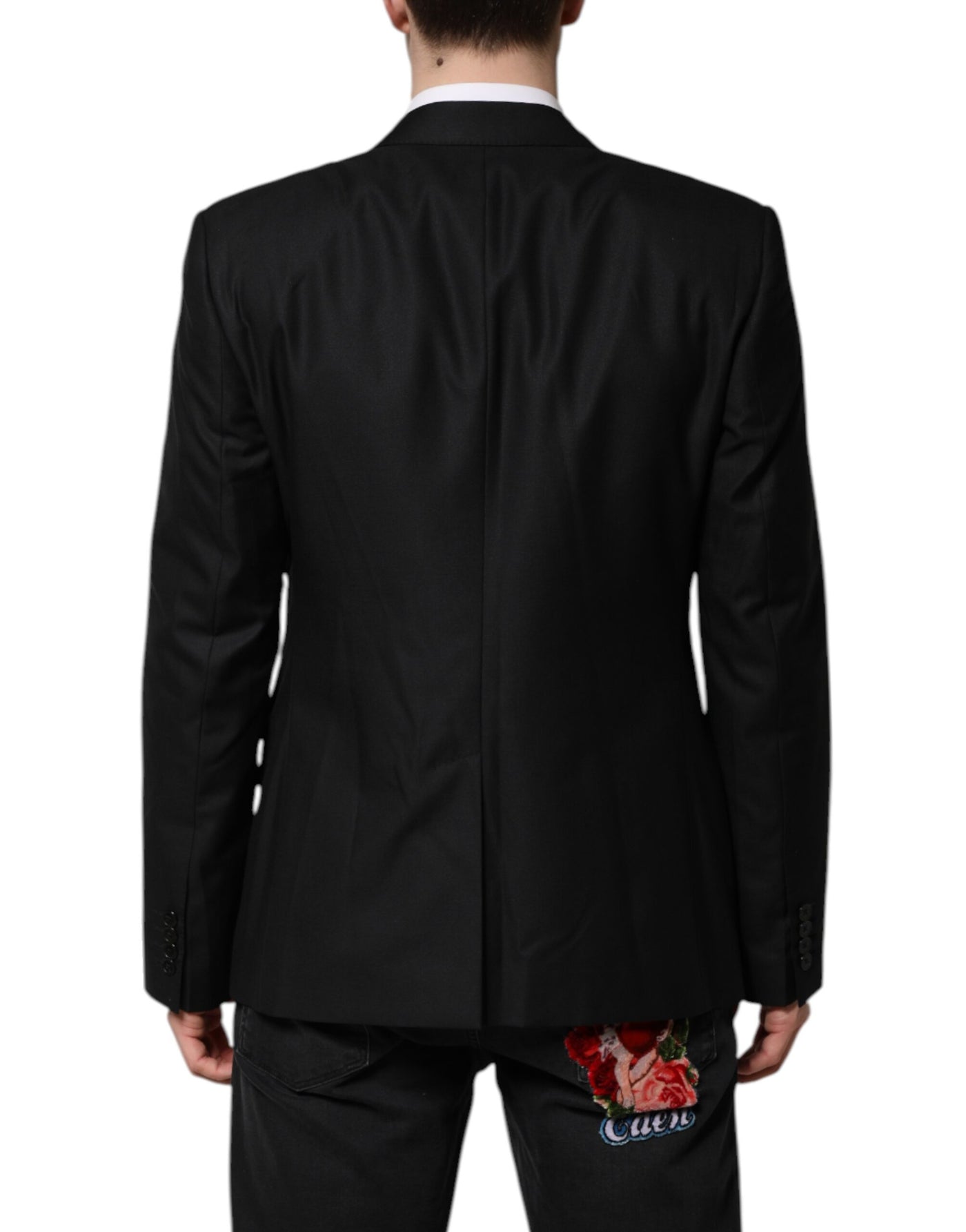 Dolce & Gabbana Schwarzer einreihiger Anzug 2 Stück Jacke