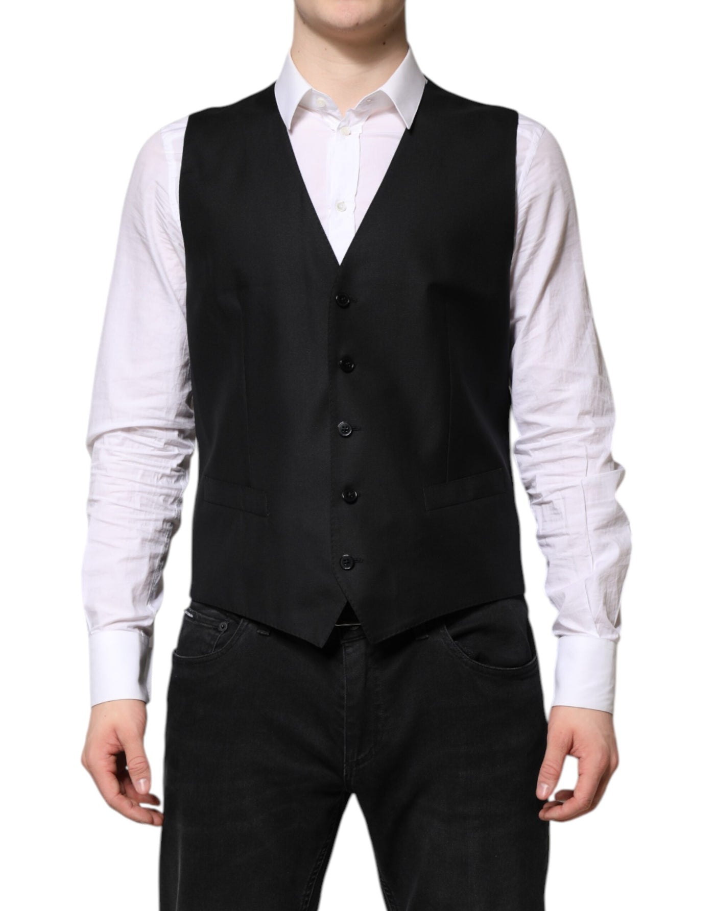 Dolce & Gabbana Schwarzer einreihiger Anzug 2 Stück Jacke