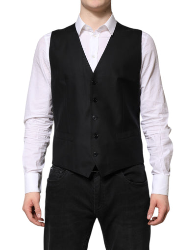 Dolce & Gabbana Schwarzer einreihiger Anzug 2 Stück Jacke