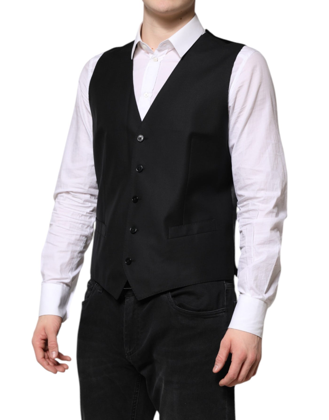 Dolce & Gabbana Schwarzer einreihiger Anzug 2 Stück Jacke