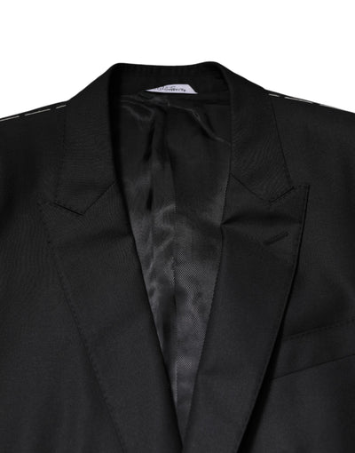 Dolce & Gabbana Schwarzer einreihiger Anzug 2 Stück Jacke