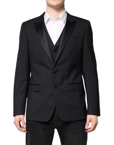 Dolce & Gabbana Dunkelblauer MARTINI Wollanzug 2 Stück Jacke