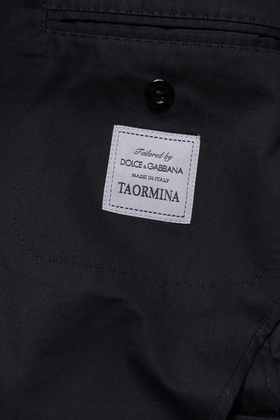 Dolce & Gabbana Dunkelblauer TAORMINA Baumwoll-Blazer Anzugjacke