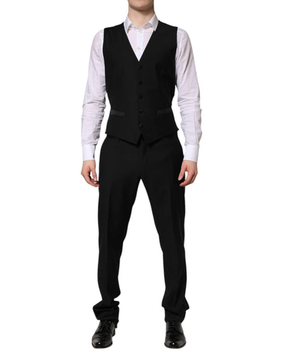 Dolce & Gabbana Schwarzer MARTINI Anzug mit Kristallverzierung 3tlg.