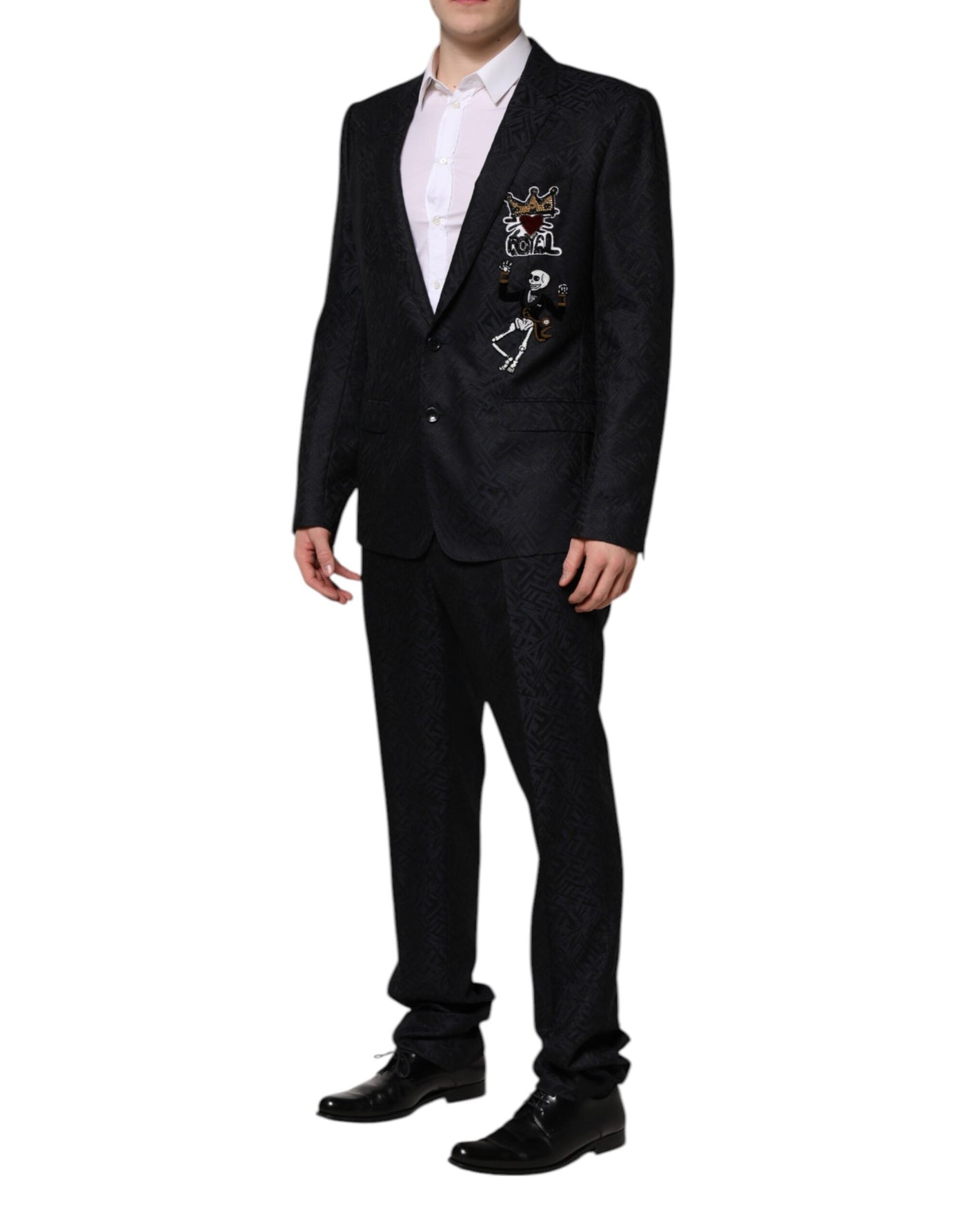 Dolce & Gabbana Schwarzer MARTINI King Skeleton 2 Stück Anzug