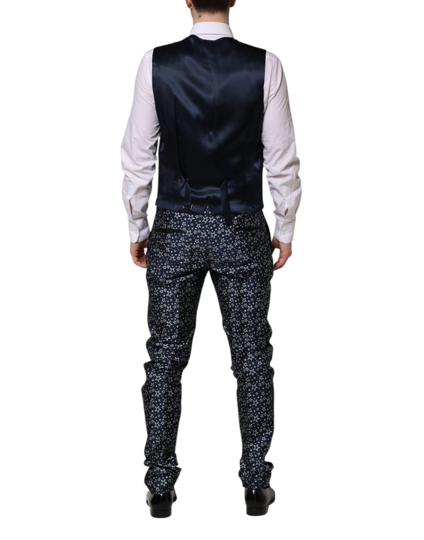 Dolce & Gabbana Blauer MARTINI Star Jacquard 3 Stück Anzug