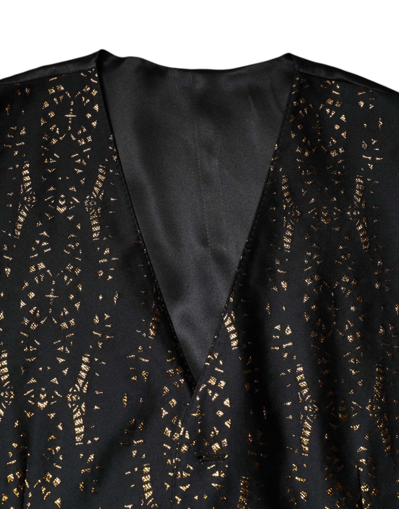 Dolce & Gabbana Schwarz Lurex Kleid Formal Männer Weste Weste