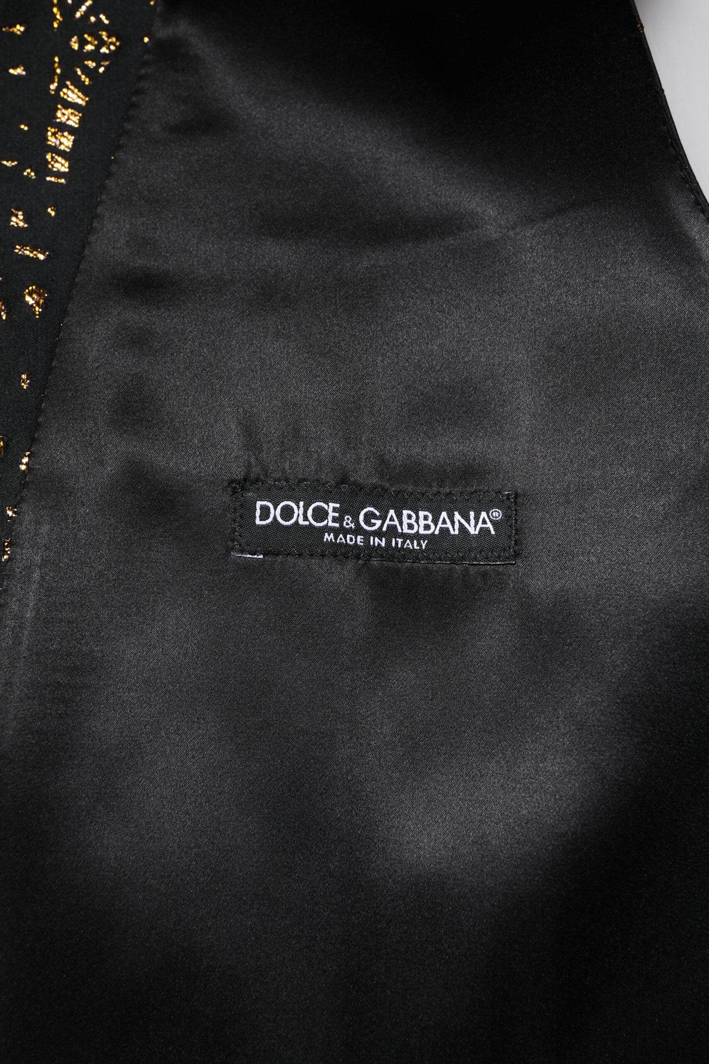 Dolce & Gabbana Schwarz Lurex Kleid Formal Männer Weste Weste