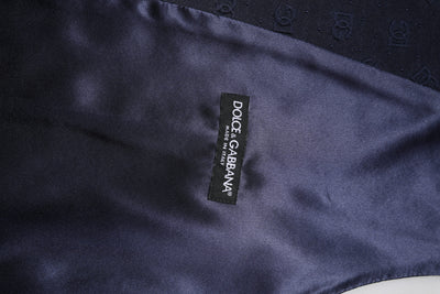 Dolce & Gabbana Dunkelblau Logo Wolle Formal Herren Weste Weste