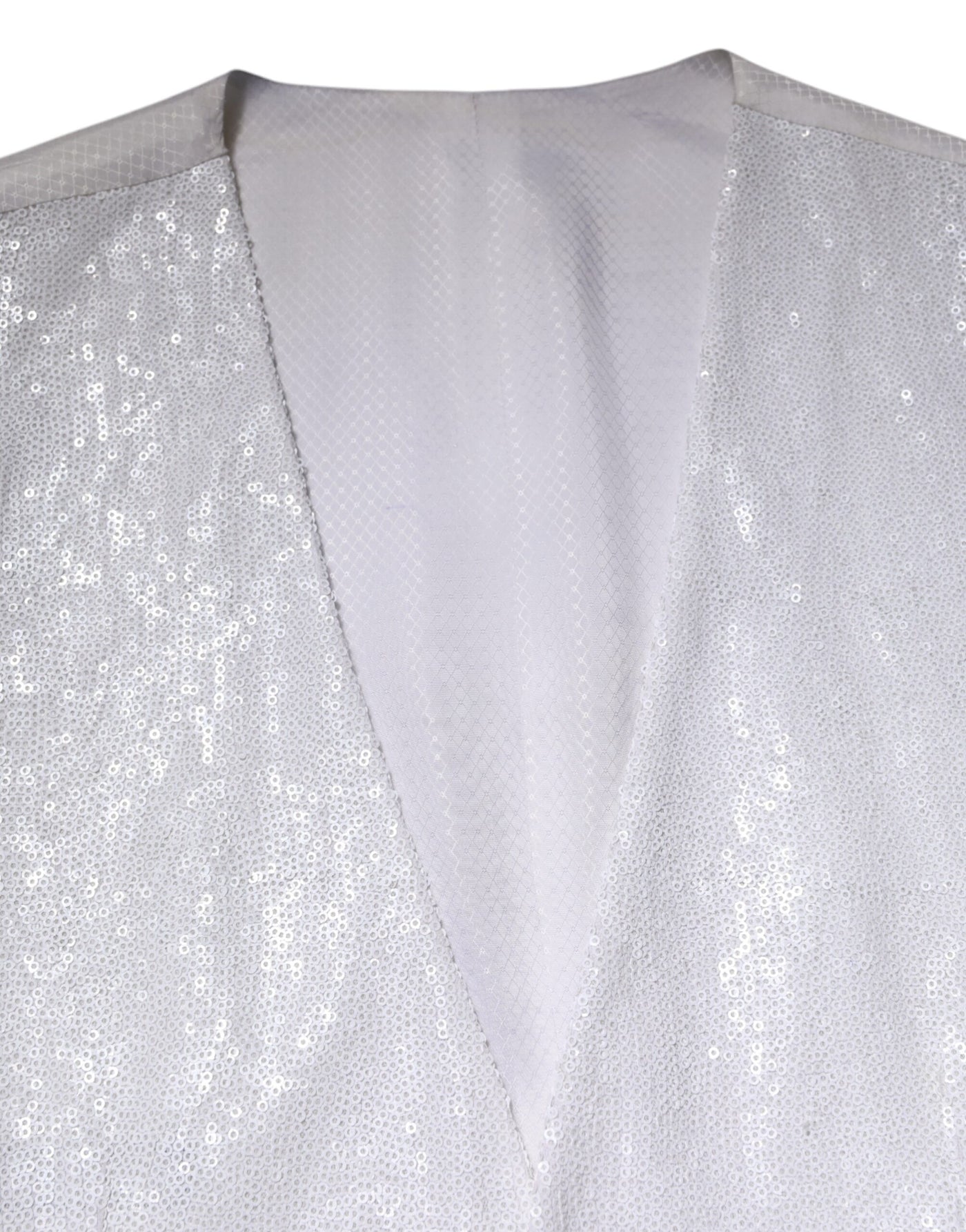 Dolce & Gabbana Weißes Paillettenkleid Formelle Weste Weste