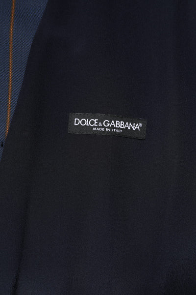 Dolce & Gabbana Blaue Streifen Wolle Formal Herren Weste Weste