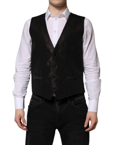Dolce & Gabbana Dunkelbraun Kleid Formal Männer Weste Weste