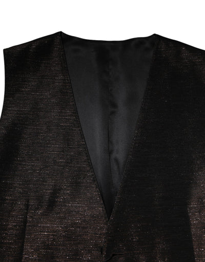 Dolce & Gabbana Dunkelbraun Kleid Formal Männer Weste Weste