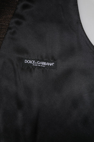 Dolce & Gabbana Dunkelbraun Kleid Formal Männer Weste Weste