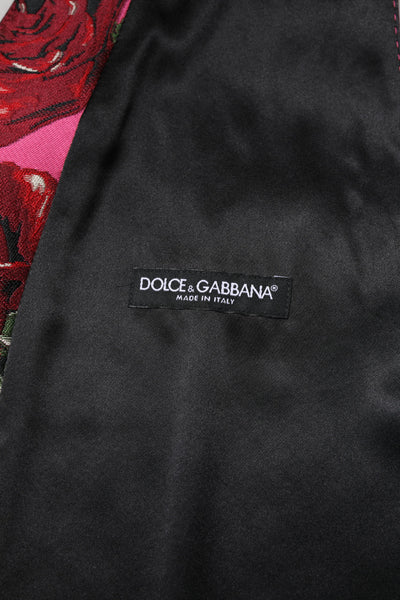 Dolce & Gabbana Rosa Floral Satin Formal Männer Weste Weste