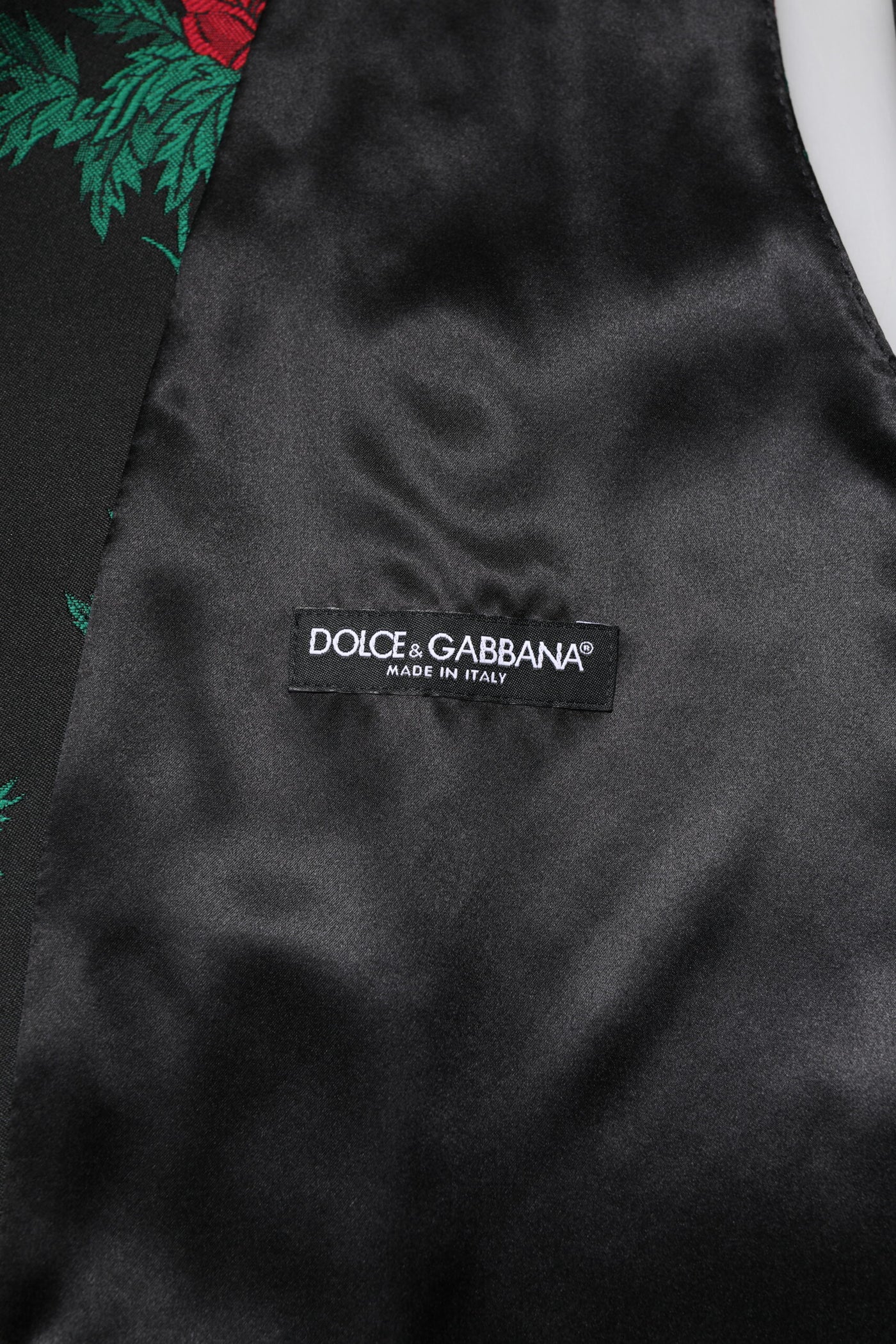 Dolce & Gabbana Rote Blumen Brokat Formal Männer Weste Weste
