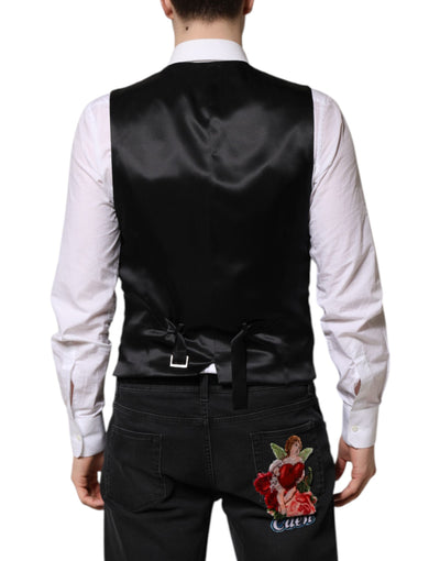 Dolce & Gabbana Rot Schwarz Gestreiftes Kleid Formelle Weste Weste