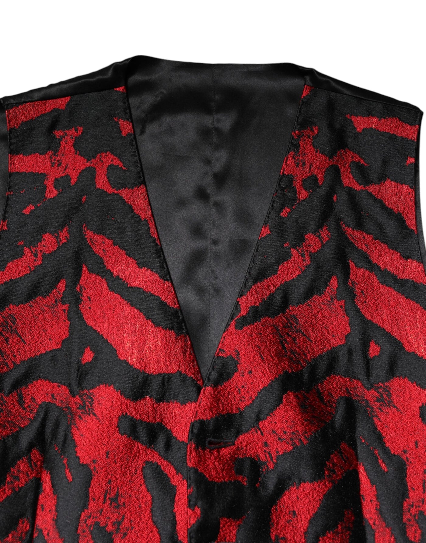 Dolce & Gabbana Rot Schwarz Gestreiftes Kleid Formelle Weste Weste