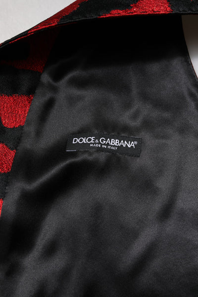 Dolce & Gabbana Rot Schwarz Gestreiftes Kleid Formelle Weste Weste