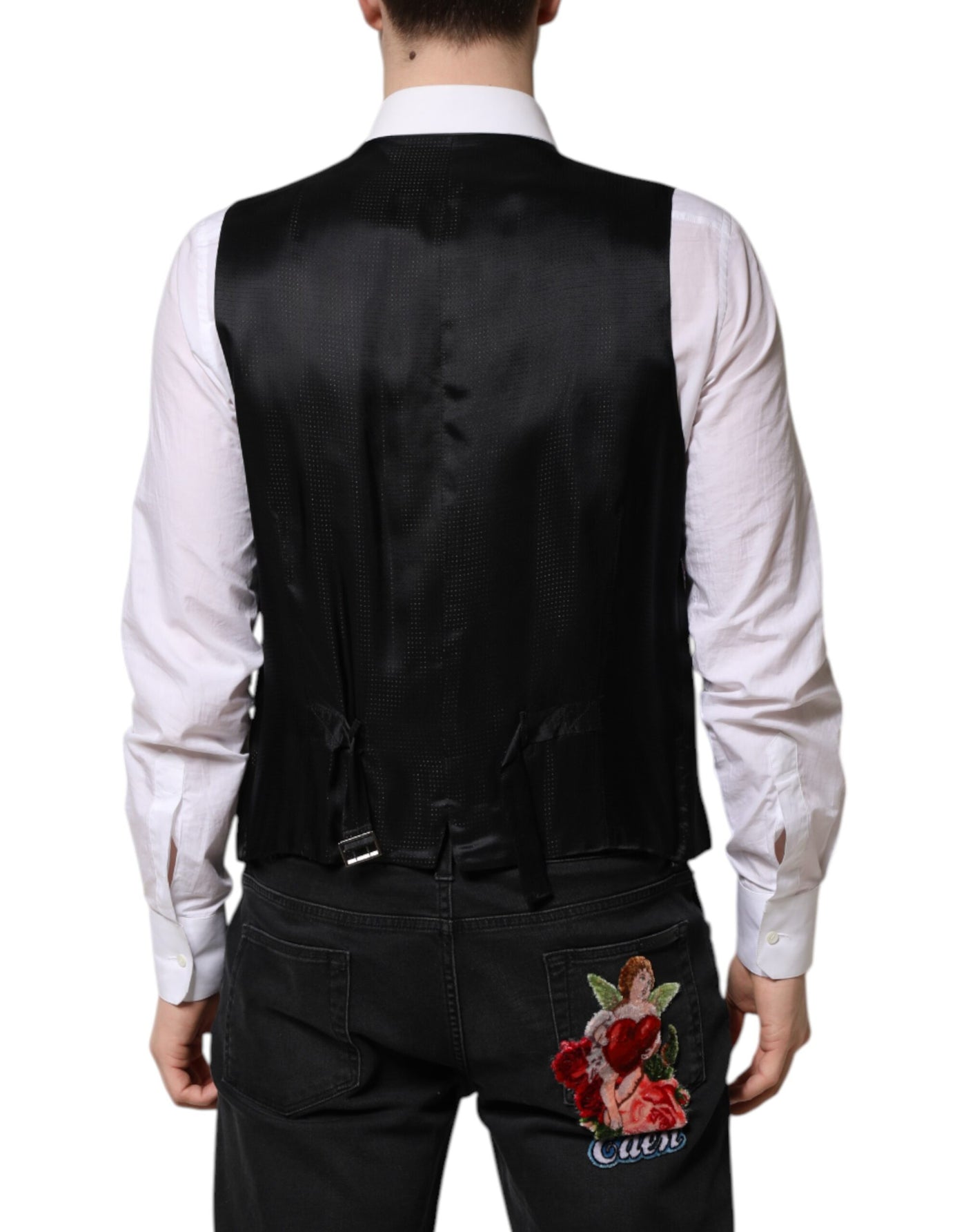 Dolce & Gabbana Lila Paillettenkleid Formelle Weste Weste