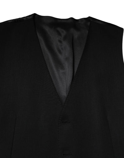 Dolce & Gabbana Schwarz Wolle Kleid Formal Männer Weste Weste