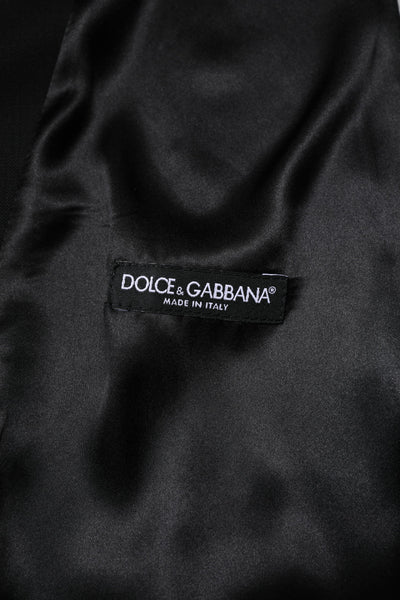 Dolce & Gabbana Schwarz Wolle Kleid Formal Männer Weste Weste