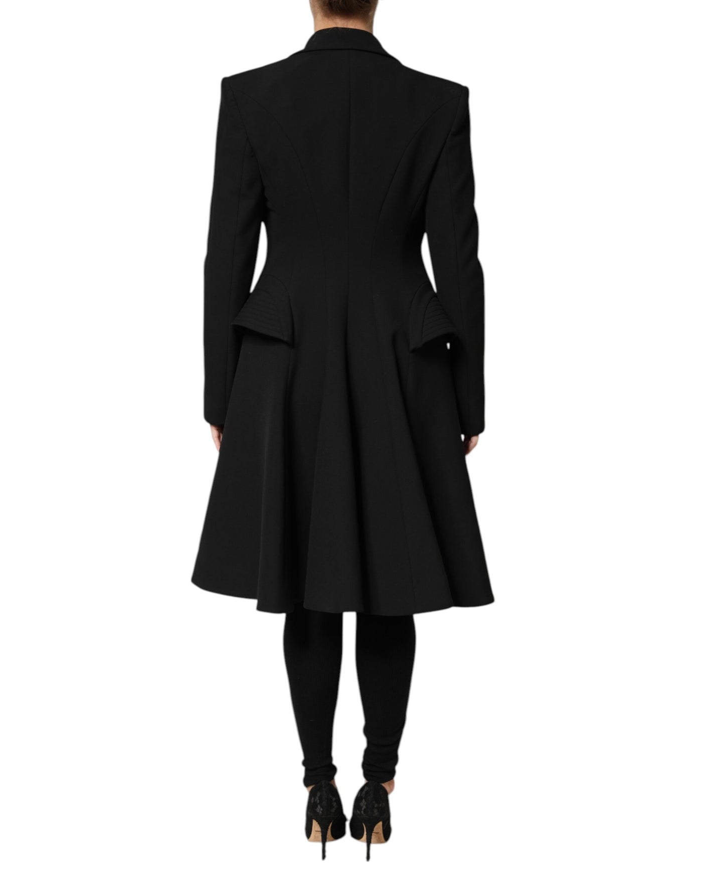 Les Hommes Schwarzer Polyester Einreihiger Trenchcoat Jacke