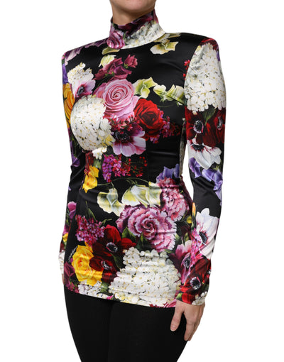Dolce & Gabbana Multicolor Ortensies Langärmeliges Blusentop