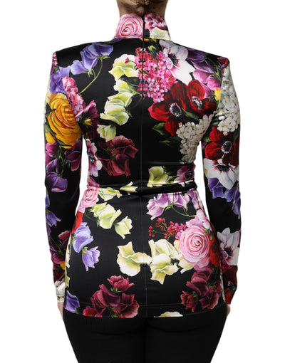 Dolce & Gabbana Multicolor Ortensies Langärmeliges Blusentop