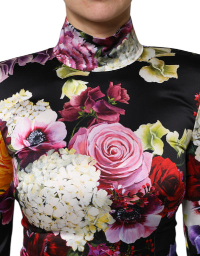 Dolce & Gabbana Multicolor Ortensies Langärmeliges Blusentop