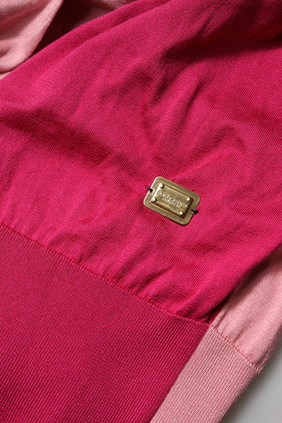 Dolce & Gabbana Rosa Kurzärmeliges geknöpftes Oberteil mit Ascot-Kragen