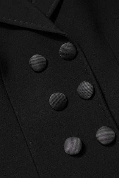 Dolce & Gabbana Schwarzer Wollmantel Zweireiher Jacke
