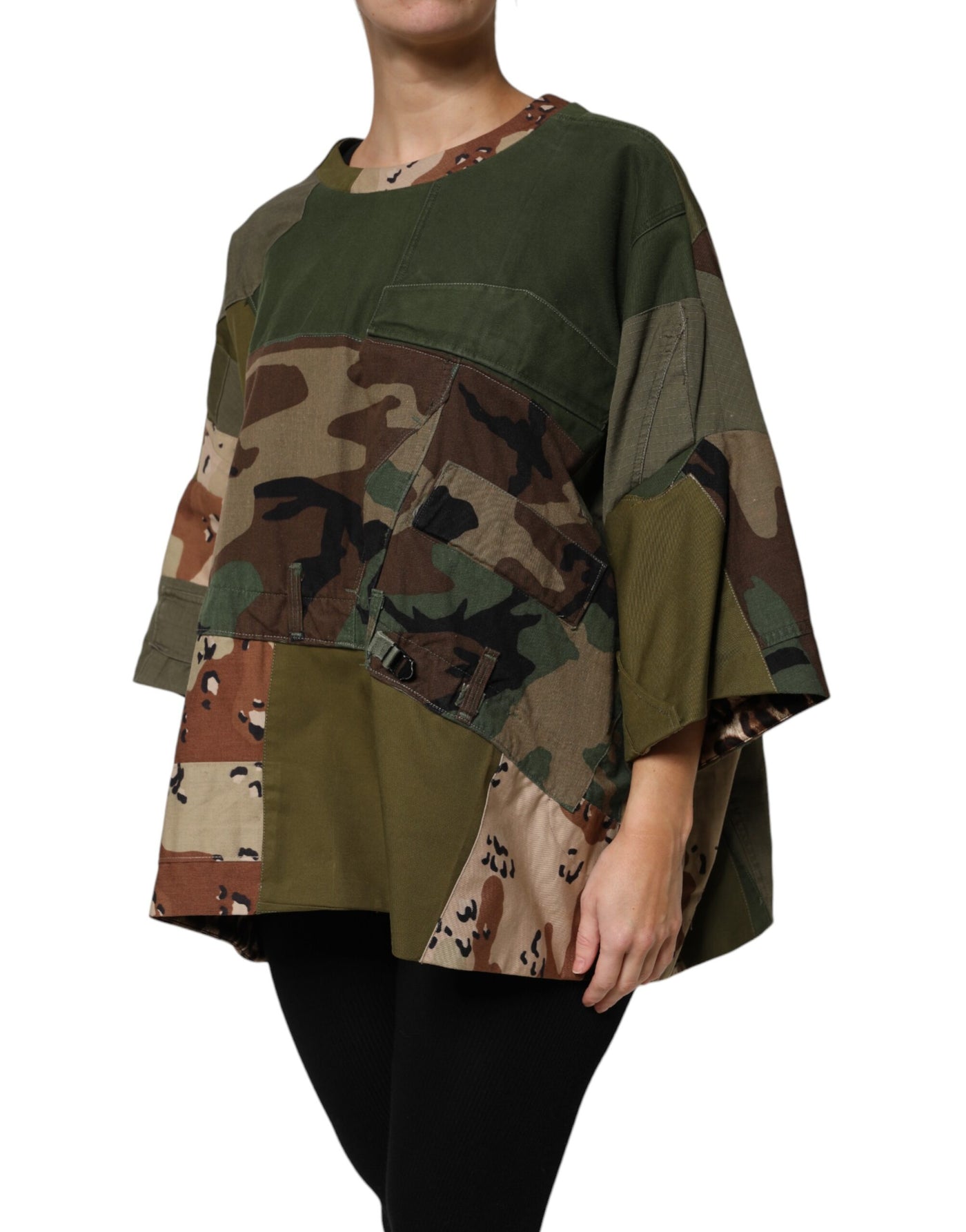 Dolce & Gabbana Mehrfarbiges Camouflage-T-Shirt in Übergröße