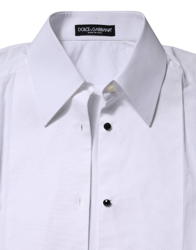 Dolce & Gabbana Weißes Baumwoll-Poloshirt mit kurzen Ärmeln und Kragen