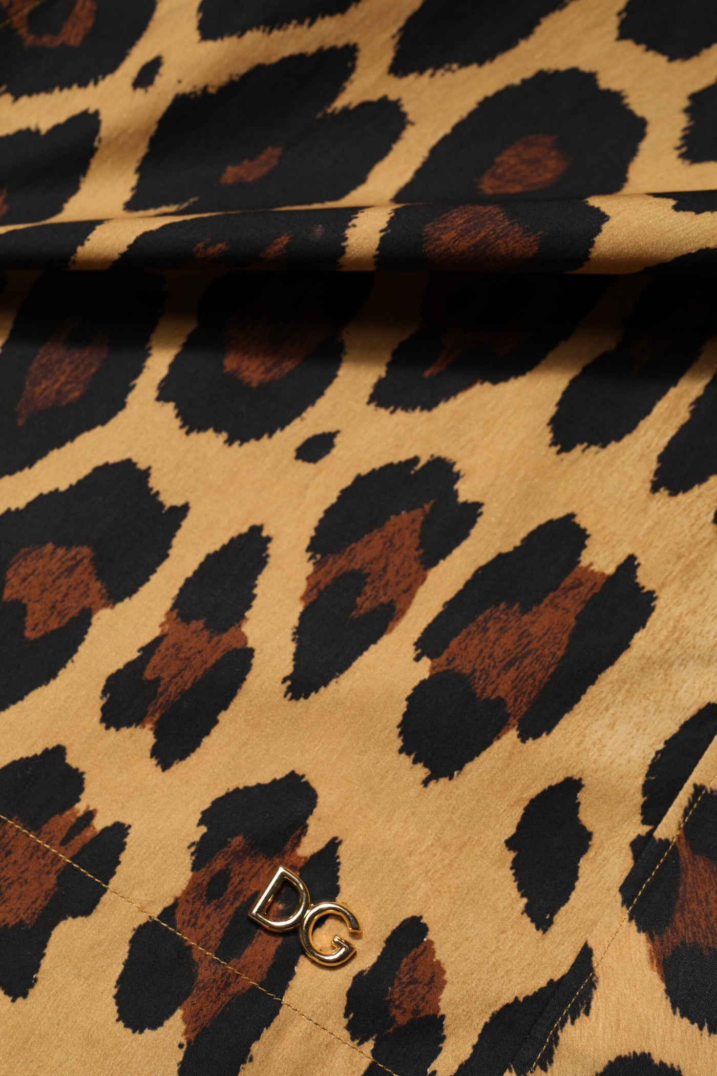 Dolce & Gabbana Braunes Leopard Kurzarm-Poloshirt mit Kragen