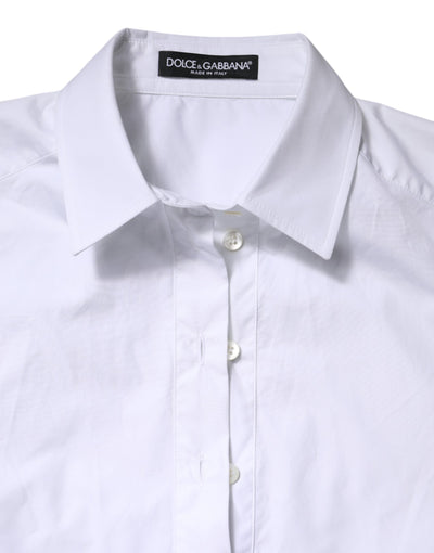 Dolce & Gabbana Weißes Baumwoll-Poloshirt mit kurzen Ärmeln und Kragen