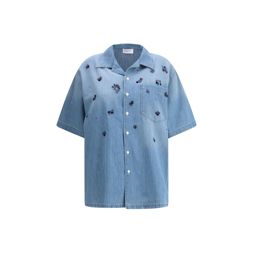 Fabiana Filippi Kurzärmeliges Denim-Shirt