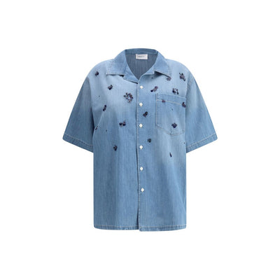 Fabiana Filippi Kurzärmeliges Denim-Shirt