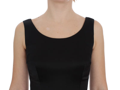 Dolce & Gabbana Schwarzes graues Etuikleid in voller Länge