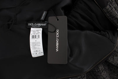 Dolce & Gabbana Schwarzes graues Etuikleid in voller Länge