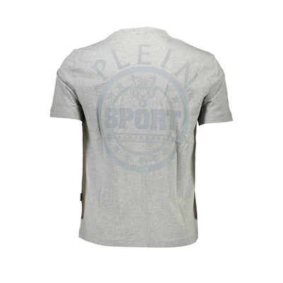 Plein Sport Graues Baumwolle Männer T-Shirt