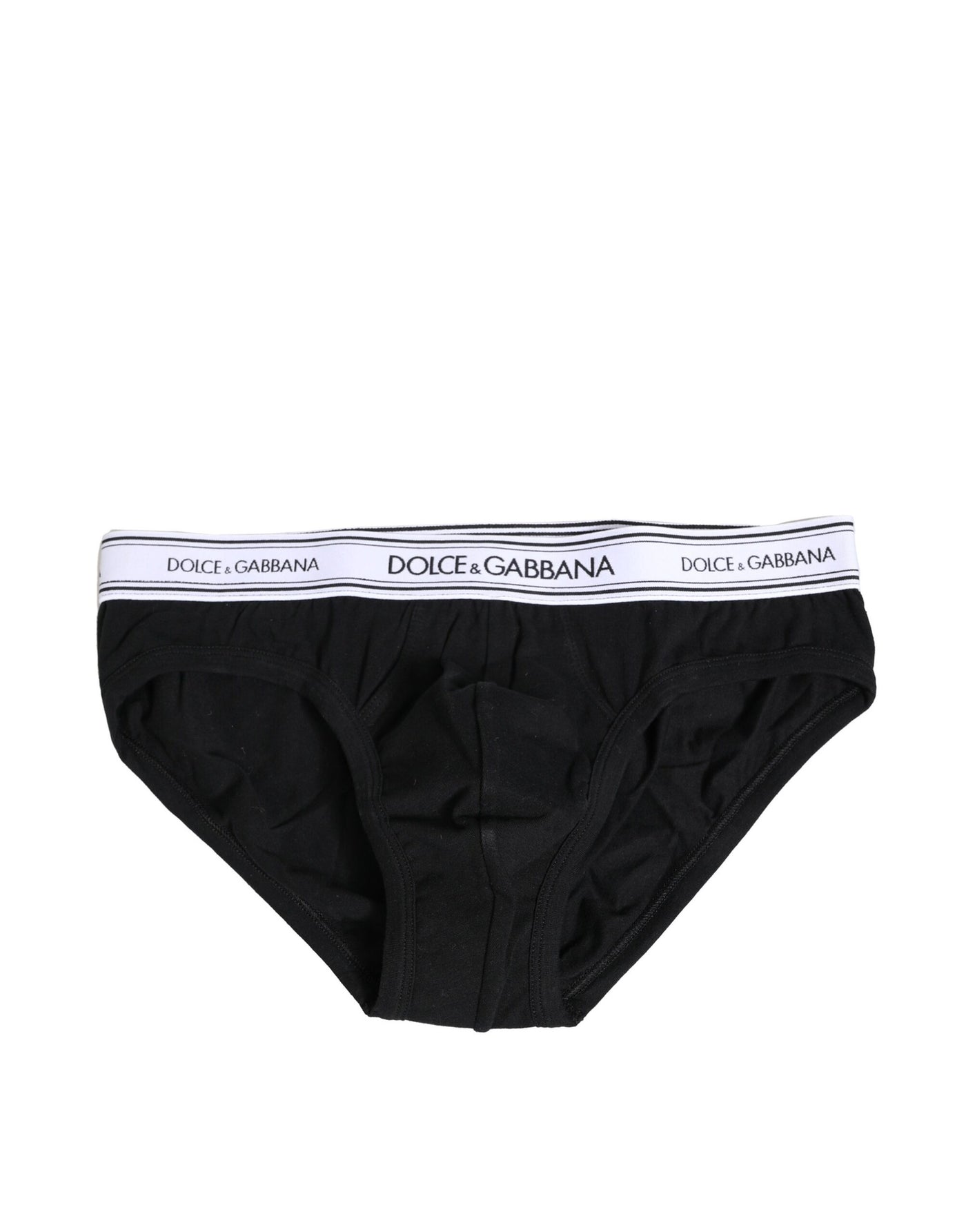 Dolce & Gabbana Schwarzer Cotton Stretch Regular Slip Unterwäsche