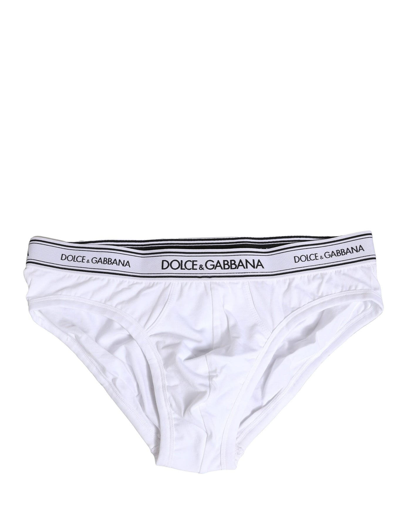 Dolce & Gabbana Weißer Baumwoll-Stretch-Slip Regular Unterwäsche